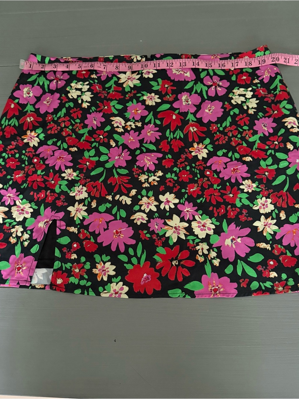 Monki Floral Print A Line Mini Skirt